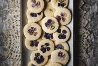 Orange Blossom Shortbread Cookies with Edible Flower Garnish