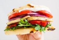 Grilled Halloumi Sandwich with Tomato and Mint