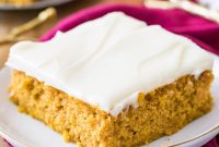 Moist Pumpkin Bars Recipe with Spiced Cream Cheese Frosting