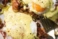 Cuban Pulled Pork Eggs Benedict with Tangy Mustard Cream Sauce