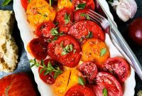 Heirloom Tomato Salad with Garlic, Oregano & Basil Dressing