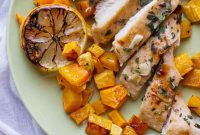 Lemon-Roasted Chicken with Butternut Squash and Herbs