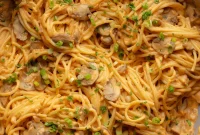 Creamy Gochujang Mushroom Noodles with Sesame and Scallions