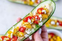 Mediterranean Cucumber Boats with Feta & Herbs