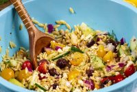 Authentic Greek Orzo Salad with Feta and Lemon Dressing