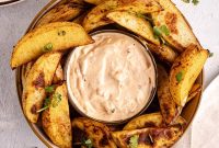 Crispy Oven-Baked Potato Wedges with Smoky Chipotle Sauce