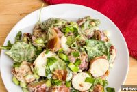 Creamy Red Potato, Bacon & Spinach Salad with Tangy Vinaigrette