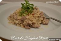 Duck and Hazelnut Risotto with Toasted Hazelnut Oil