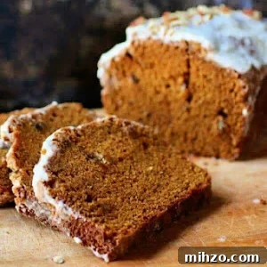 pumpkin spice bread slices for recipe card