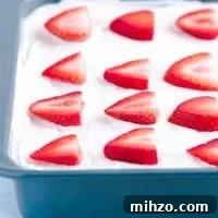Gluten Free Strawberry Icebox Cake in a metal 9x9 pan