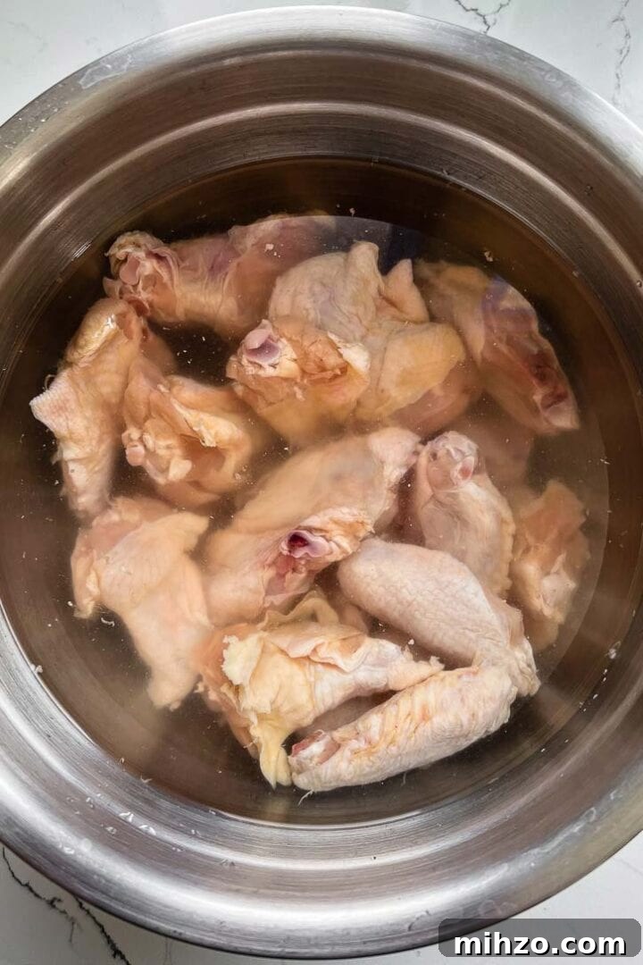 chicken wings in brine
