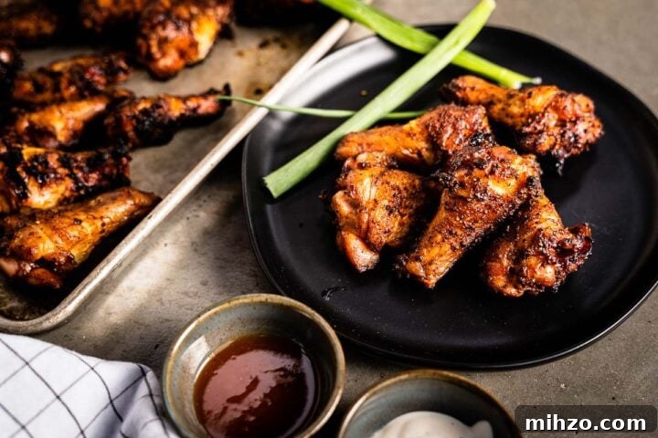 smoked chicken wings on plate horizontal