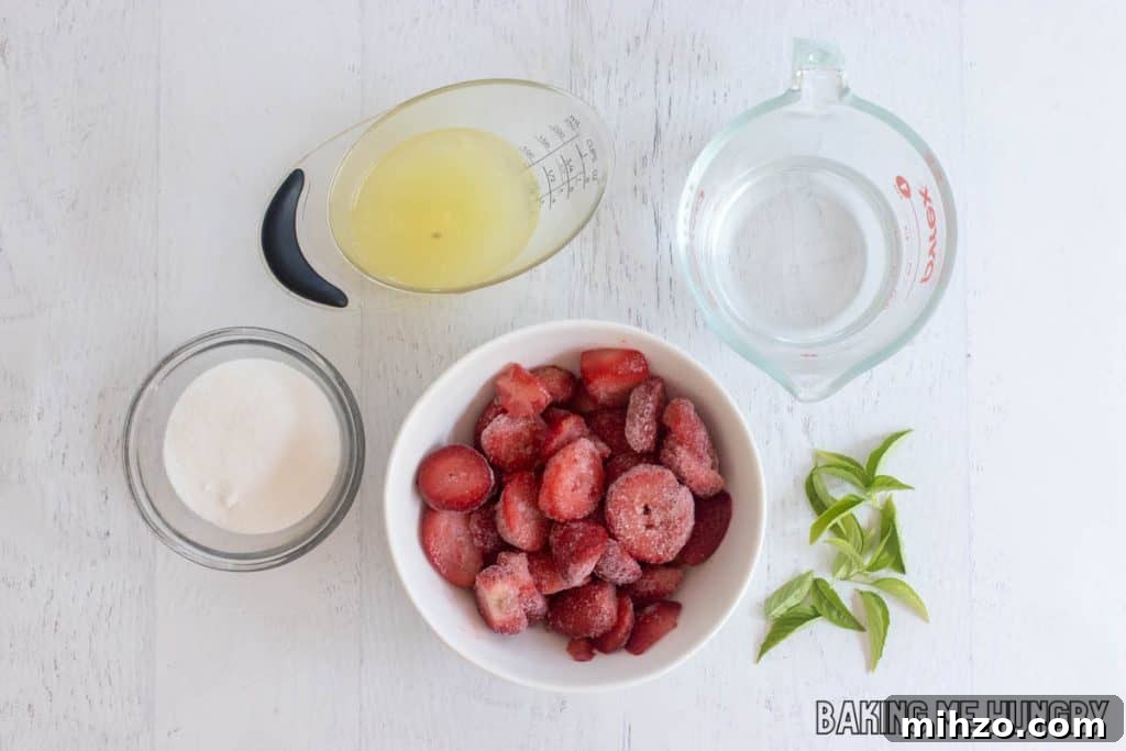 Strawberry Basil Lemonade Recipe: Refreshing Summer Drink 4 ingredients in bowl