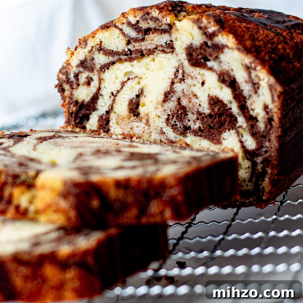 sliced marble loaf cake