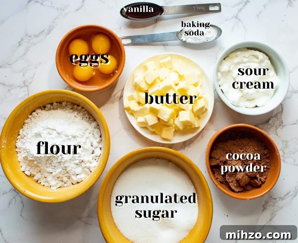 ingredients for marble loaf cake