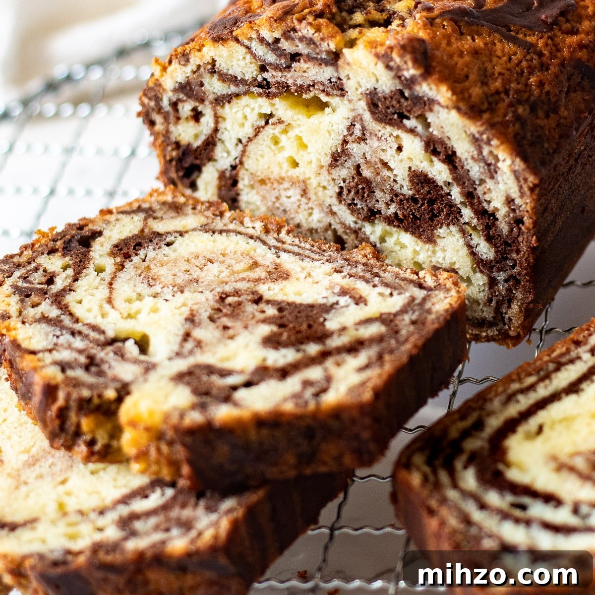 Cut marble loaf cake