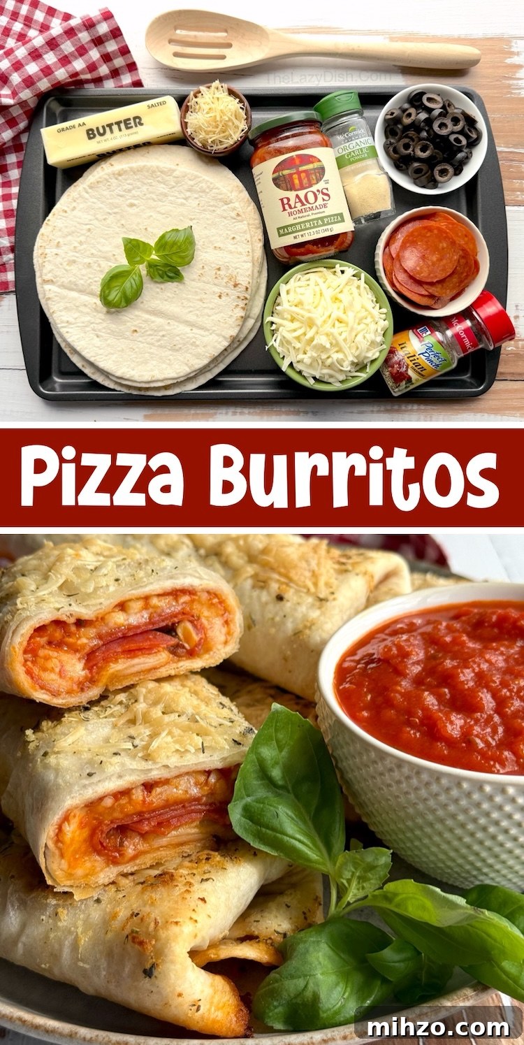 How to Make Pizza Burritos at Home — Fusion Recipe and Tips 14 Do you have a family with picky kids to feed? This creative way of making pizza in the form of a burrito is so much fun and totally delicious! A super quick and easy meal to make in your oven or air fryer. Customize these pizza burritos with the stuffings of your choice. We love pepperoni and olives!