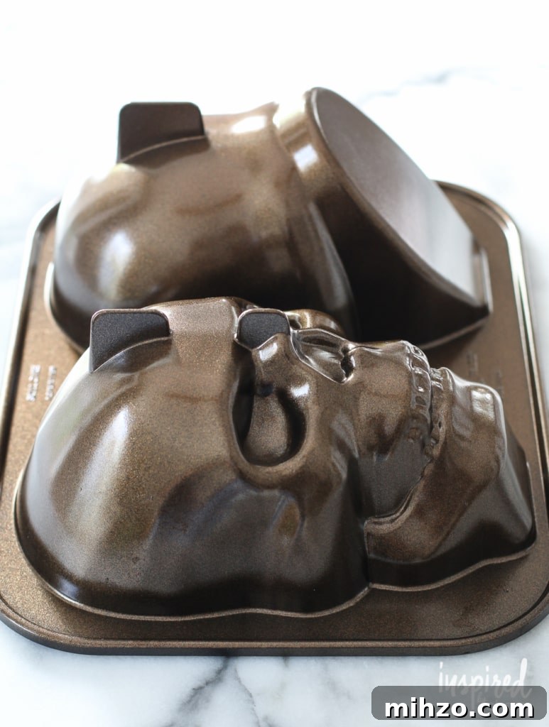 Chocolate Skull Cake Recipe: Decadent Layered Halloween Dessert 4 Chocolate Skull Cake pan.