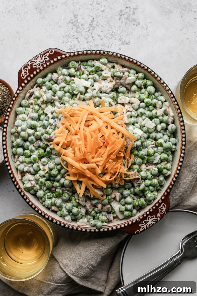 This easy pea salad is a favorite thing to serve at Easter meals.
