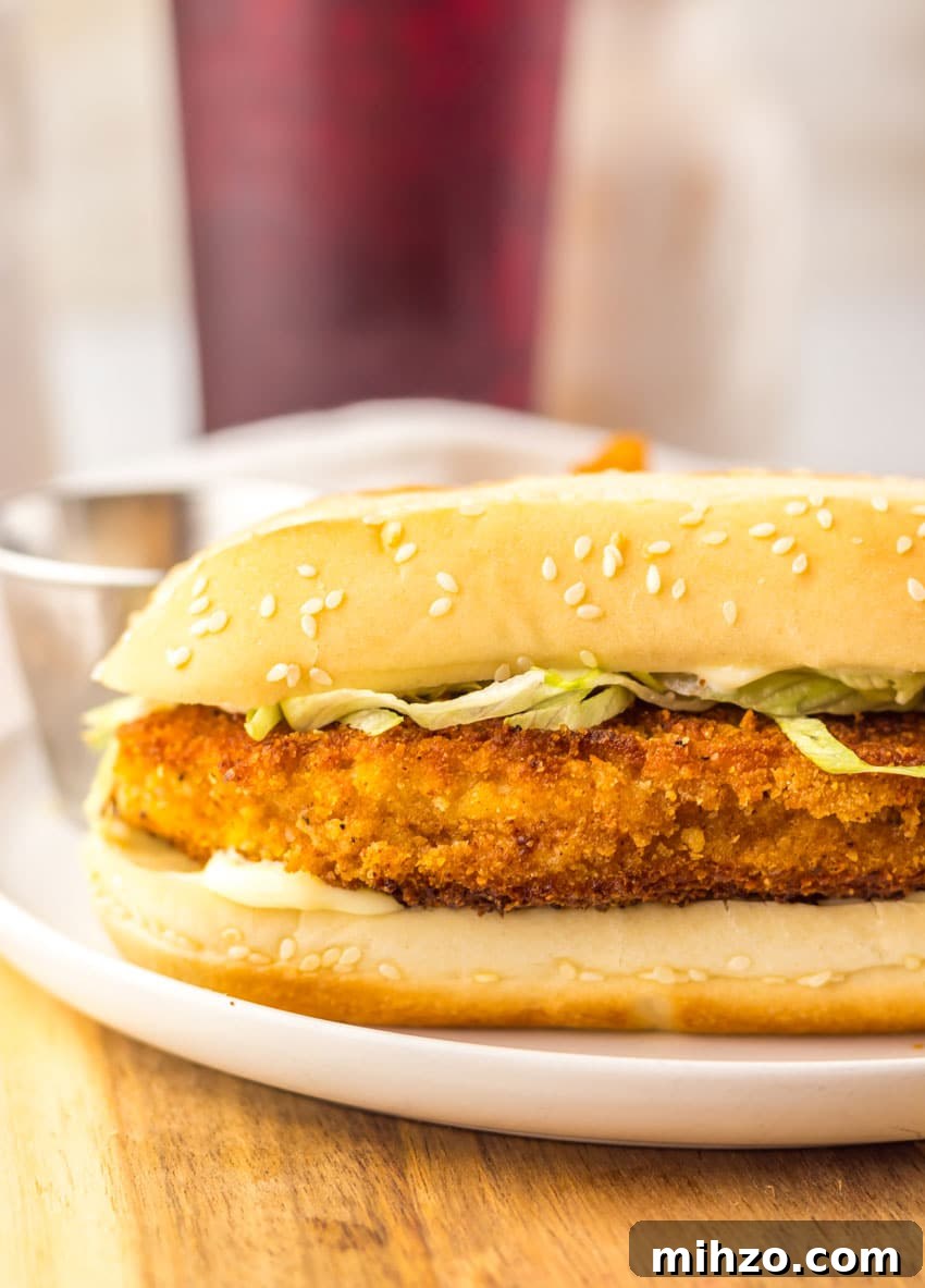 copycat burger king original chicken sandwich on a white plate