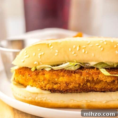 copycat burger king original chicken sandwich on a white plate