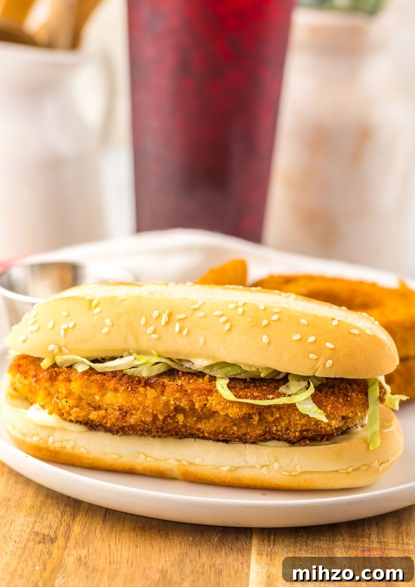 copycat burger king original chicken sandwich on a white plate