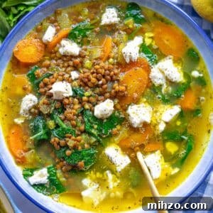 30-Minute Lemon Lentil Soup Recipe for Bright Flavor and Comfort 9 Quick lemon lentil soup in rustic bowl styled for cozy winter dinner.