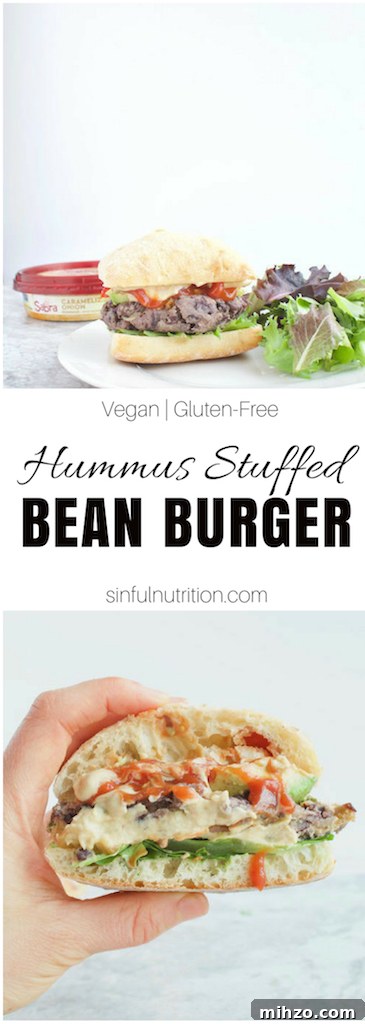 Pin Hummus Stuffed Burger