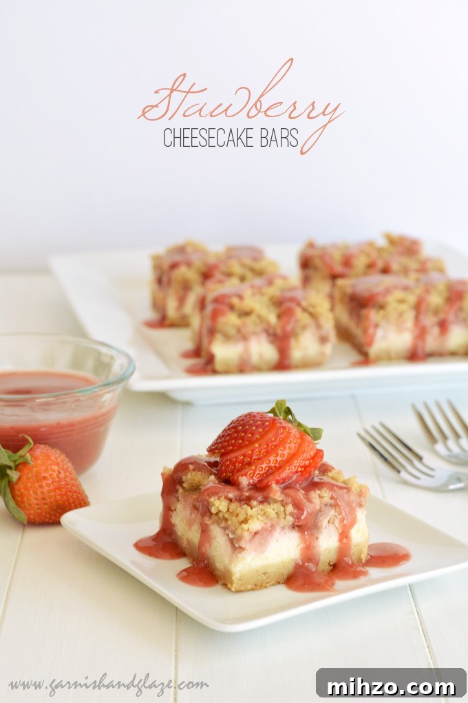 Strawberry Cheesecake Bars | Garnish & Glaze