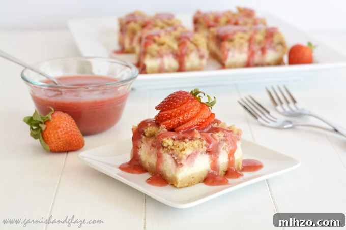 Strawberry Cheesecake Bars | Garnish & Glaze