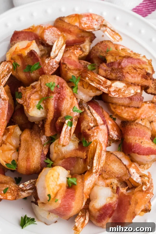 Crispy Air Fryer Shrimp Tacos with Lime Slaw and Spicy Mayo 14 Bacon wrapped shrimp in the air fryer