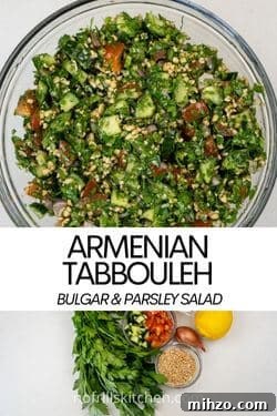 Armenian Tabbouleh Recipe: Parsley and Bulgur Salad 8 Pin It - Tabbouleh