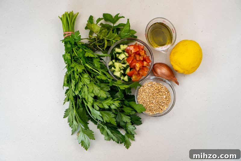Armenian Tabbouleh Recipe: Parsley and Bulgur Salad 3 Ingredients for this salad recipe