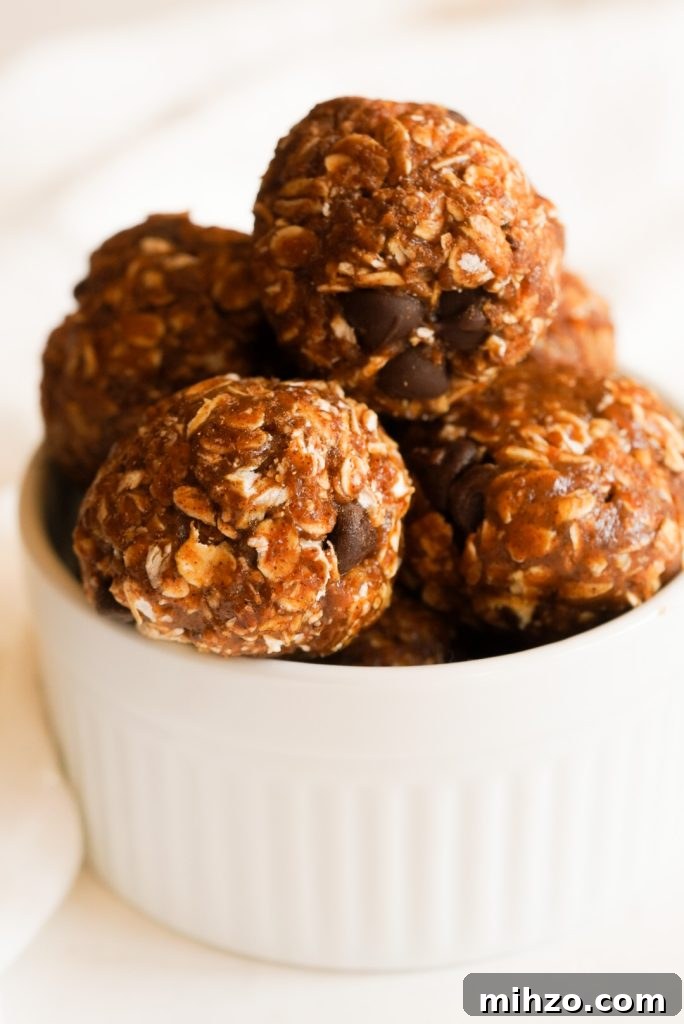 Pumpkin Spice Protein Bites — No-Bake Autumn Snack 12 white bowl full of fall protein balls