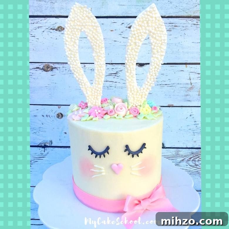 Sweet and Simple Bunny Cake Video Tutorial by MyCakeSchool.com