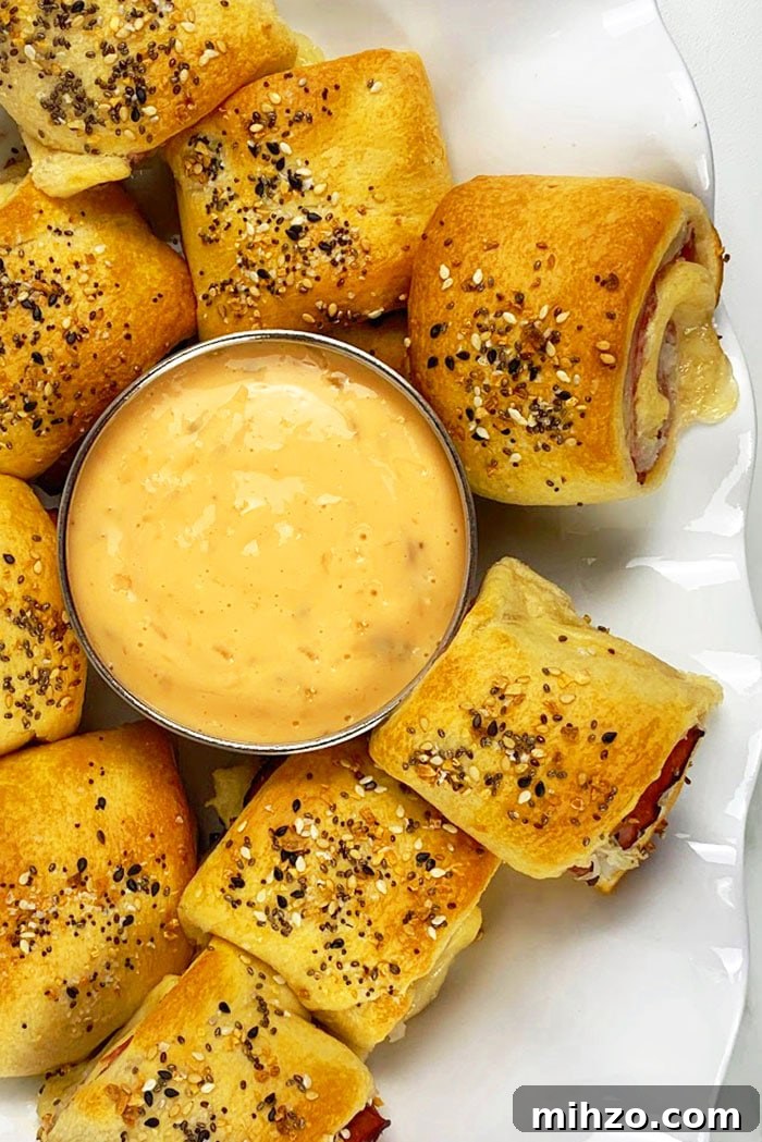 One-Pan Reuben Roll-Ups: Quick Stovetop Sandwich Bites 5 Closeup Shot of Bowl of Thousand Island Dressing for Dipping Appetizer Rolls