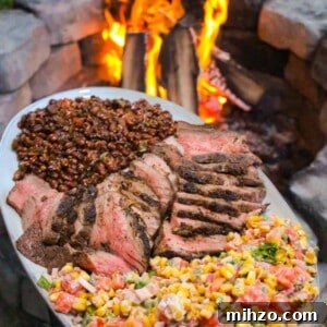 The finalized grill tri-tip meal.