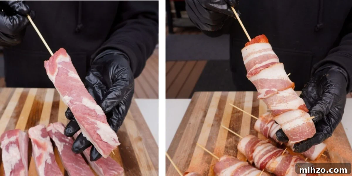 Smoked Pork Belly Lollipops Recipe — Sticky, Crispy Bites 5 Skewered pork belly lollipops.