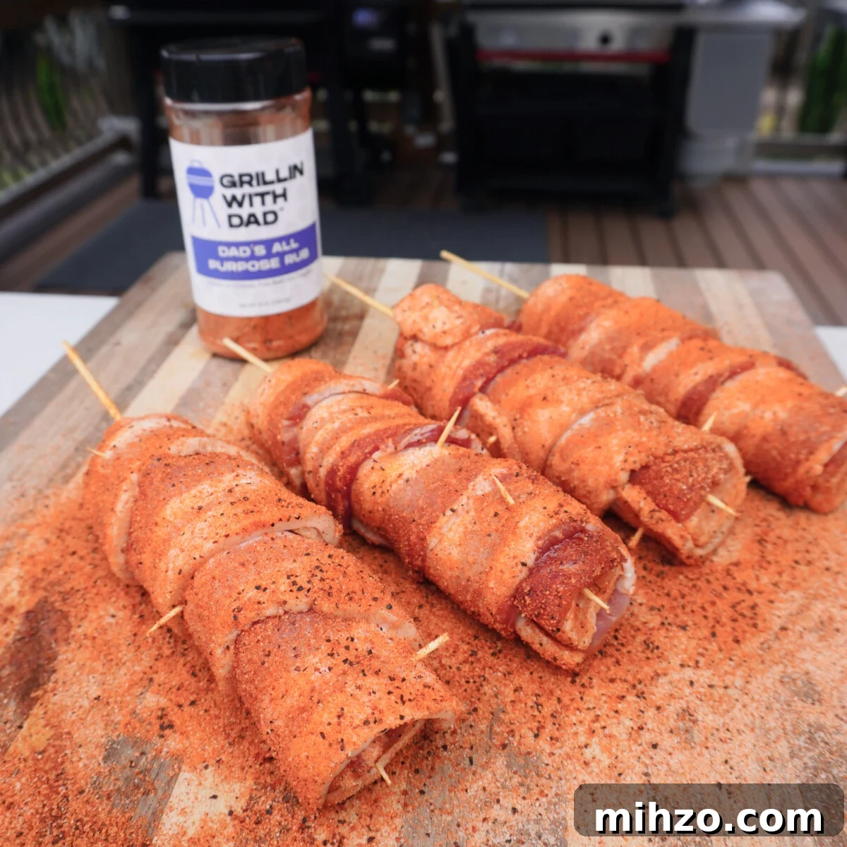 Smoked Pork Belly Lollipops Recipe — Sticky, Crispy Bites 6 Seasoned skewers.
