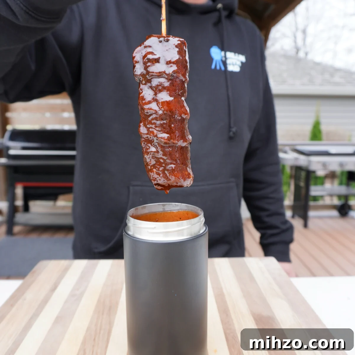 Smoked Pork Belly Lollipops Recipe — Sticky, Crispy Bites 9 dunking.