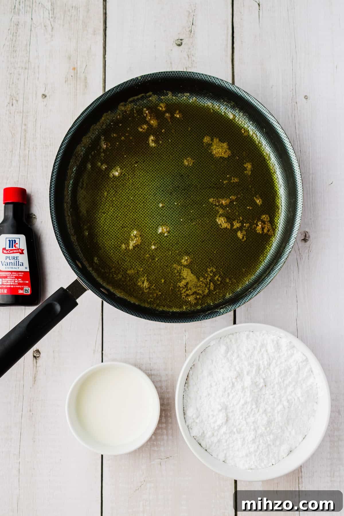 Brown Butter Banana Bread Bars Recipe — Moist Banana Bars 8 Making the browned butter frosting.