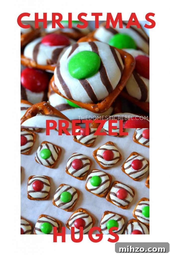 Chocolate Pretzel Hugs Recipe for Christmas Treats 9 Christmas Pretzel Hugs photo collage