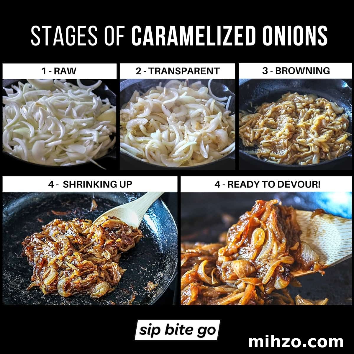 Caramelized Onions Recipe for Steaks, Burgers & Side Dishes 5 How to caramelize onions step by step