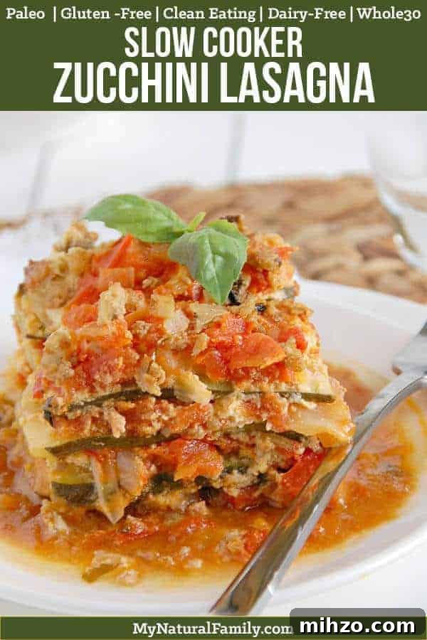 Paleo Zucchini Crock-Pot Lasagna Recipe for Low-Carb Dinners 2 Zucchini Crock Pot Paleo Lasagna Recipe {Gluten-Free, Clean Eating, Dairy-Free, Whole30}
