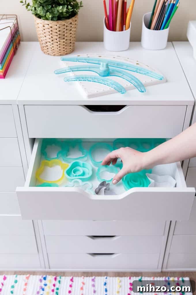 Craft Room Makeover Ideas: Transform Your Creative Space 7 Drawer of cookie cutter storage