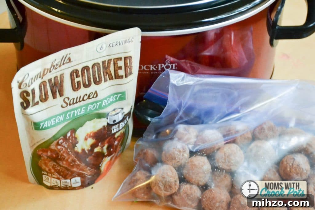 Slow Cooker Salisbury Meatballs Recipe for Tender Comfort Dinner 3 campbells slow cooker-1