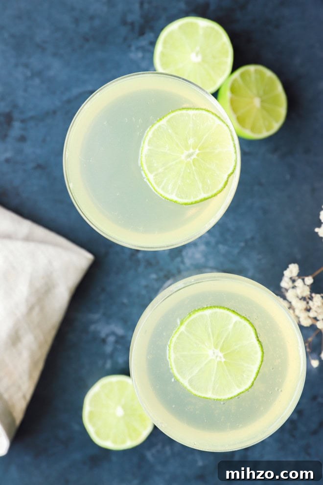 Elderflower Sparkling Cocktail Guide 6 sparkling wine cocktail in a coupe glass with fresh limes