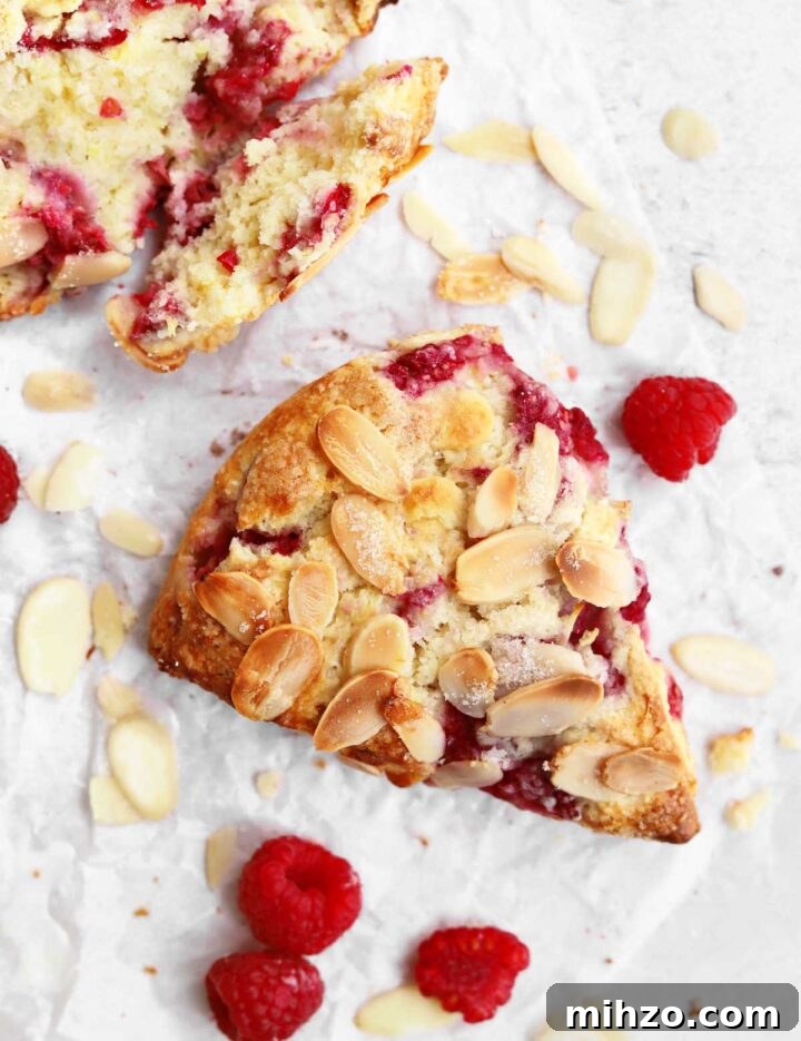 raspberry almond scones