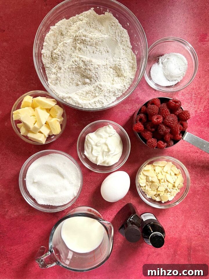 raspberry almond scones ingredients
