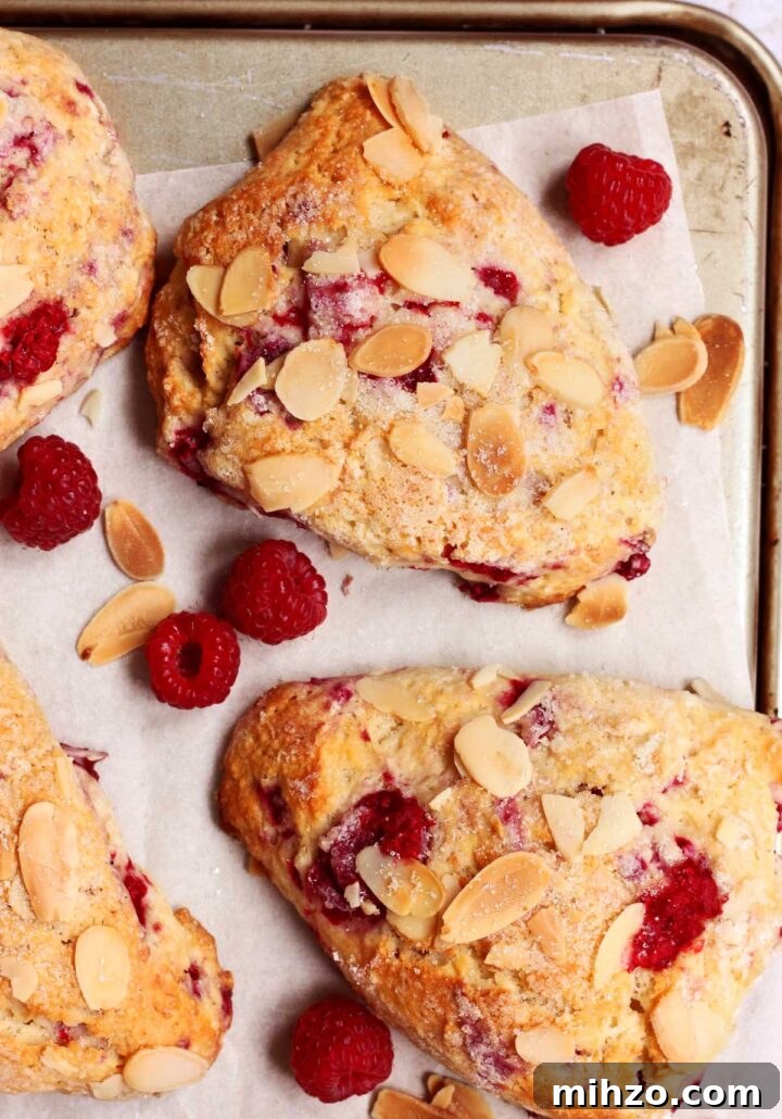 raspberry almond scones